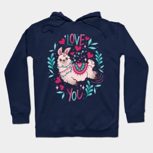 Love llama valentine Hoodie